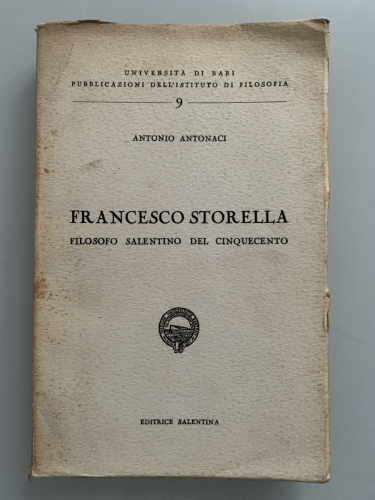 Portada del libro de FRANCESCO STORELLA. Filósofo Salentino del Cinquecento