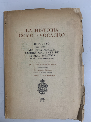 Portada del libro de LA HISTORIA COMO EVOCACIÓN