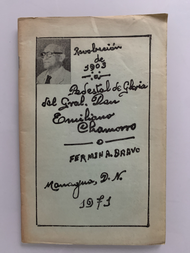 Portada del libro de REVOLUCIÓN DE 1903. PEDESTAL DE GLORIA DEL GRAL. DON EMILIANO CHAMORRO