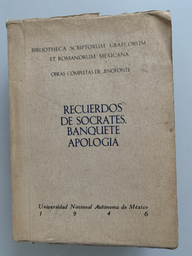 Portada del libro de RECUERDOS DE SÓCRATES. BANQUETE APOLOGÍA.