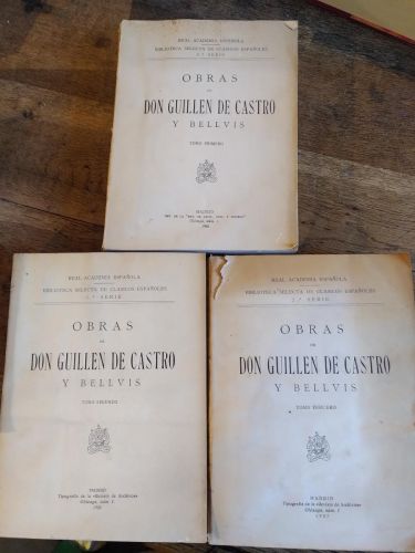 Portada del libro de OBRAS DE DON GUILLÉN DE CASTRO Y BELLVIS (3 tomos)