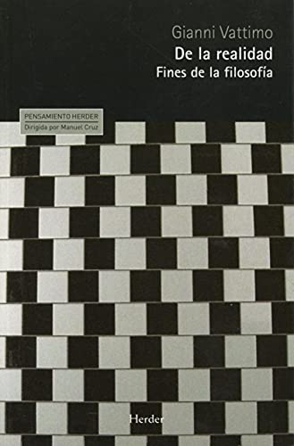 Portada del libro de DE LA REALIDAD. Fines de la filosofía.