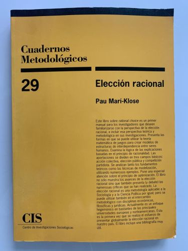 Portada del libro de ELECCIÓN RACIONAL