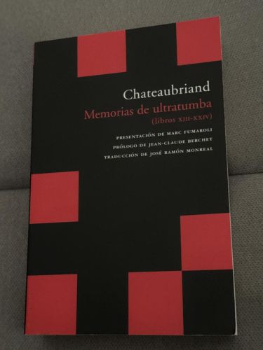 Portada del libro de Memorias de ultratumba