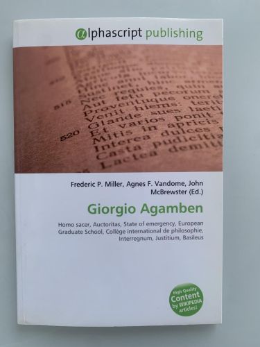 Portada del libro de GIORGIO AGAMBEN