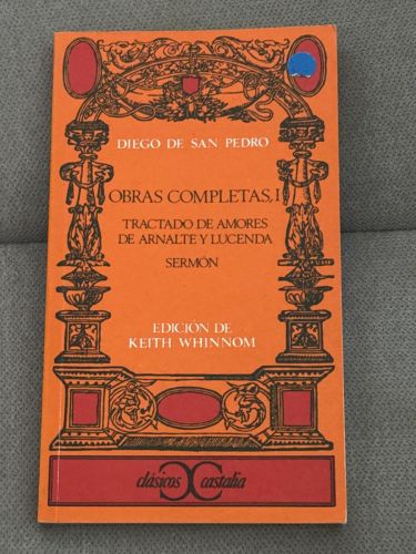 Portada del libro de Obras completas, I . Tractado de amores de Arnalte y Lucenda