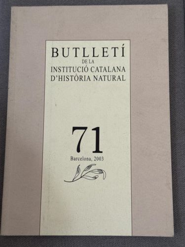 Portada del libro de Butlletí de la institució catalana d'història natural