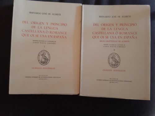 Portada del libro de Del origen y principio de la lengua castellana ò romance que oi se usa en España. vOLÚMENES I Y II....