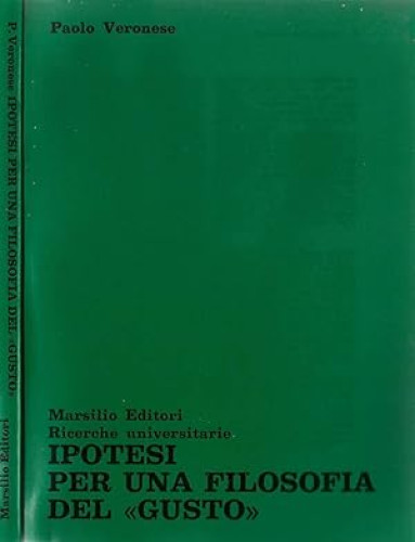 Portada del libro de Ipotesi per una filosofia del Gusto
