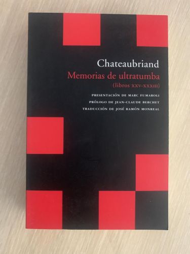 Portada del libro de MEMORIAS DE ULTRATUMBA (libros XXV-XXXIII)