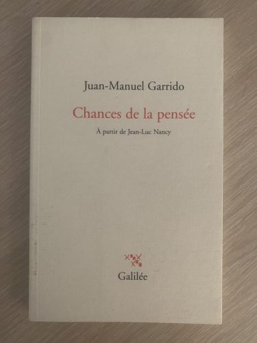 Portada del libro de CHANCES DE LA PENSÉE. À partir de Jean-Luc Nancy