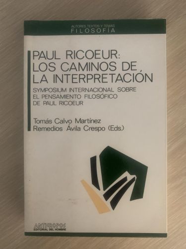 Portada del libro de PAUL RICOEUR: LOS CAMINOS DE LA INTERPRETACIÓN