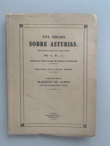 Portada del libro de UNA OJEADA SOBRE ASTURIAS. Notas extractadas de un viaje a España