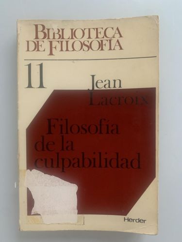 Portada del libro de FILOSOFÍA DE LA CULPABILIDAD