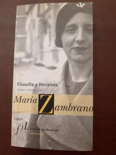 Portada del libro de Filosofía y literatura en María Zambrano