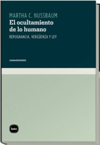 Portada del libro de El ocultamiento de lo humano repugnancia, vergüenza y ley