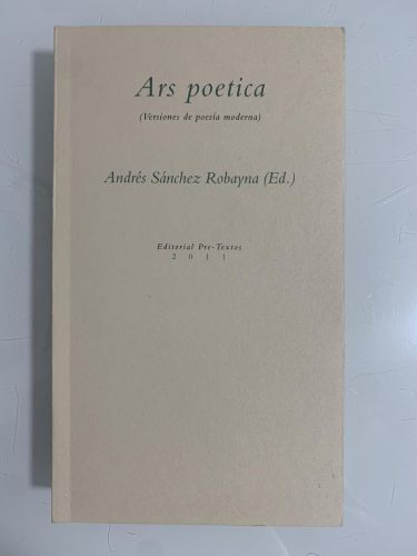 Portada del libro de ARS POETICA (Versiones de poesía moderna)