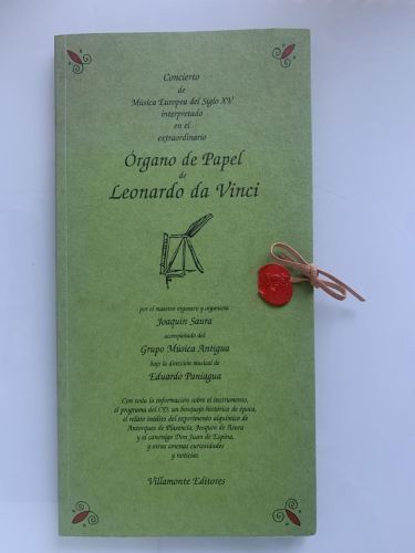 Portada del libro de CONCIERTO DE MÚSICA EUROPEA DEL SIGLO XV INTERPRETADO EN EL EXTRAORDINARIO ÓRGANO DE PAPEL DE LEONARDO...