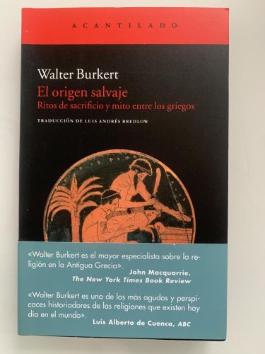 Portada del libro de EL ORIGEN SALVAJE. Ritos de sacrificio y mito entre los griegos