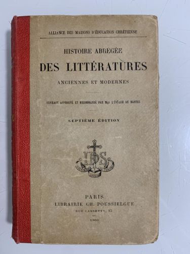 Portada del libro de HISTOIRE ABRÉGÉE DES LITTÉRATURES. Anciennes et modernes