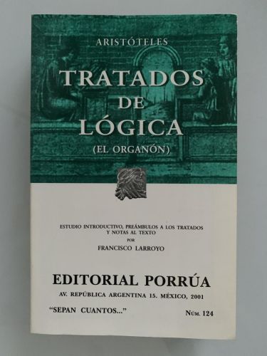 Portada del libro de TRATADOS DE LÓGICA (EL ORGANÓN)