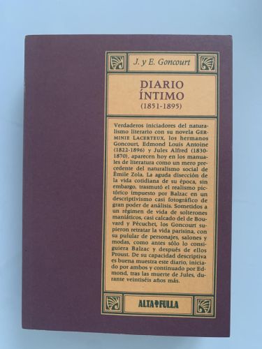 Portada del libro de DIARIO ÍNTIMO (1851-1895)