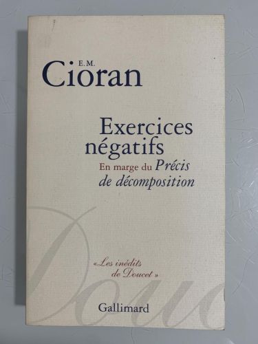Portada del libro de EXERCICES NÉGATIFS. En marge du «Précis de décomposition»