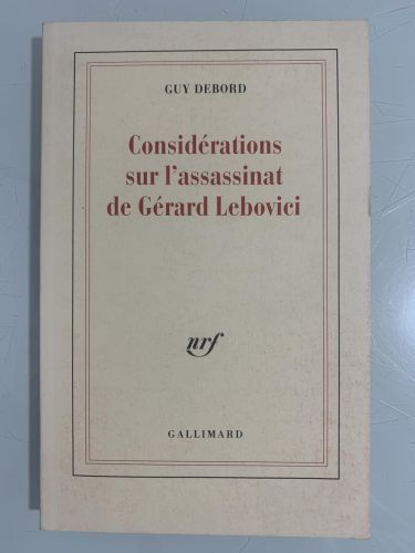 Portada del libro de CONSIDÉRATIONS SUR L'ASSASSINAT DE GÉRARD LEBOVICI