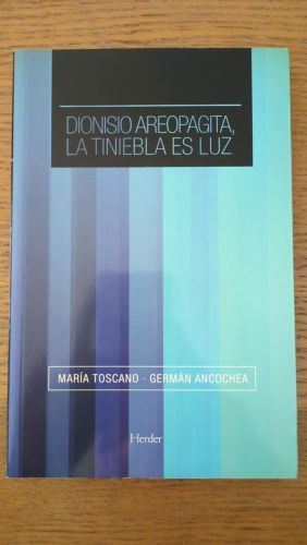 Portada del libro de Dionisio Areopagita, la tiniebla es luz