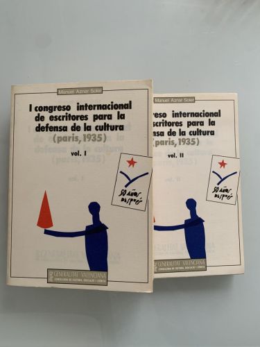 Portada del libro de I CONGRESO INTERNACIONAL DE ESCRITORES PARA LA DEFENSA DE LA CULTURA (París, 1935) 2 tomos
