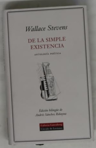 Portada del libro de De la simple existencia