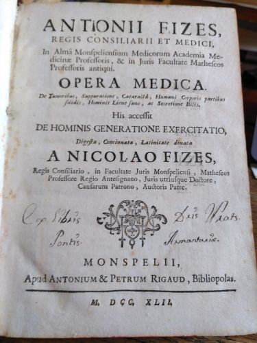 Portada del libro de OPERA MEDICA de tumoribus, suppuratione, cataracta, humani corporis partibus solidis, hominis liene...