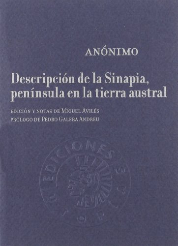 Portada del libro de Descripción de la Sinapia, península en la tierra austral. Colección utopias