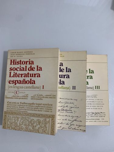 HISTORIA SOCIAL DE LA LITERATURA ESPAÑOLA (en lengua castellana) (3 tomos)