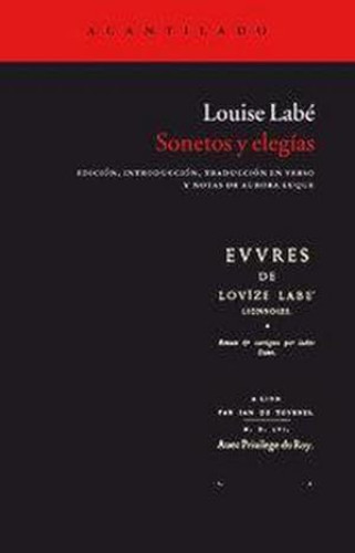 Portada del libro de Sonetos y elegías. Edición, introducción, traducción en verso y notas de Aurora Luque