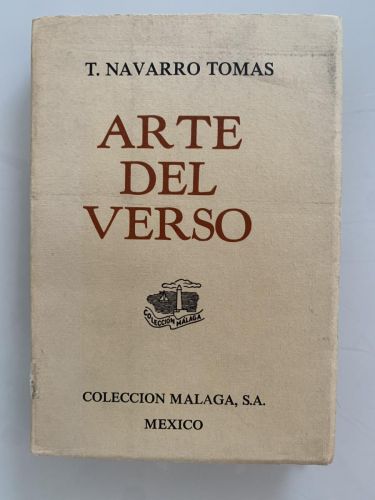 Portada del libro de ARTE DEL VERSO