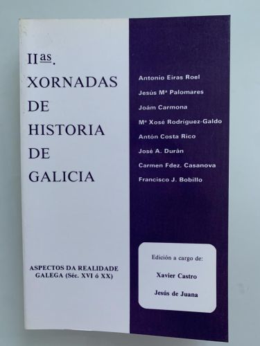Portada del libro de II XORNADAS DE HISTORIA DE GALICIA. Aspectos da realidade galega (Séc. XVI ó XX)