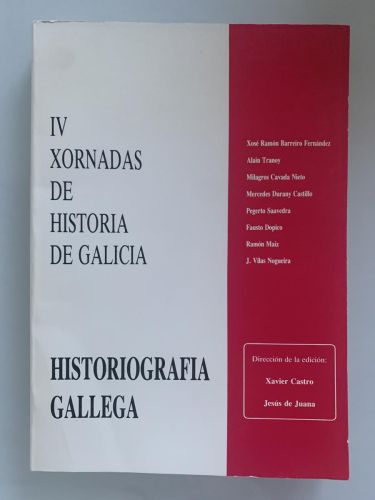 Portada del libro de IV XORNADAS DE HISTORIA DE GALICIA. HISTORIOGRAFÍA GALLEGA