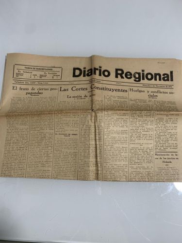 DIARIO REGIONAL. Valladolid. Miércoles 4 de noviembre de 1931. Núm. 7643
