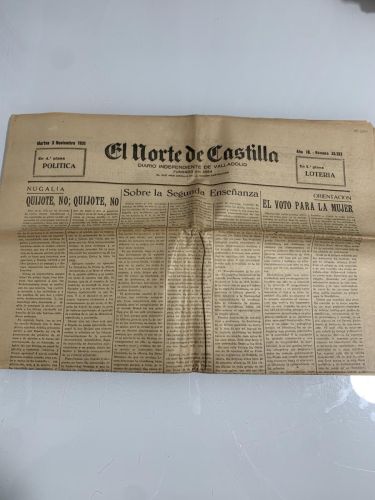 EL NORTE DE CASTILLA. Valladolid. Martes 3 de Noviembre de 1931. Núm. 33287