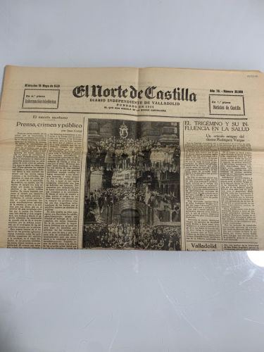 EL NORTE DE CASTILLA. Valladolid. Miércoles 15 de mayo de 1929. Núm. 32603