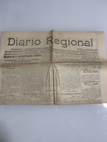 DIARIO REGIONAL. Valladolid. Jueves 9 de Septiembre de 1926. Núm. 6253