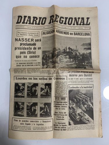 DIARIO REGIONAL. Valladolid. Viernes 21 de Febrero de 1958. Núm. 16301