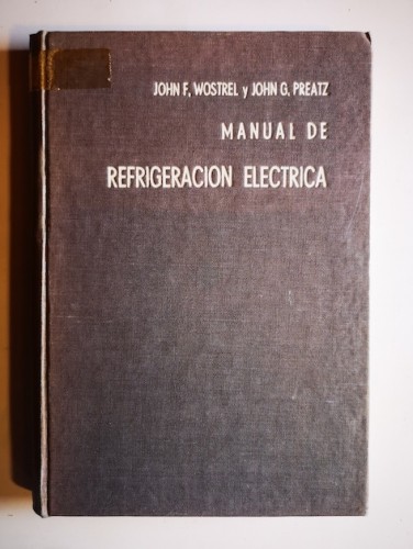 Portada del libro de MANUAL DE REFRIGERACIÓN ELÉCTRICA