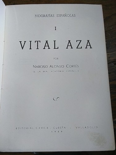 Portada del libro de VITAL AZA