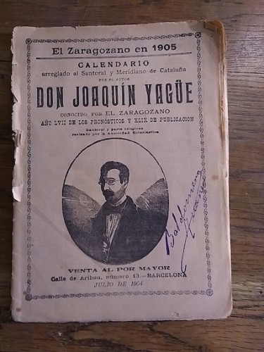 Portada del libro de EL ZARAGOZANO EN 1905 - CALENDARIO ARREGLADO AL SANTORAL Y MERIDIANO DE CATALUÑA