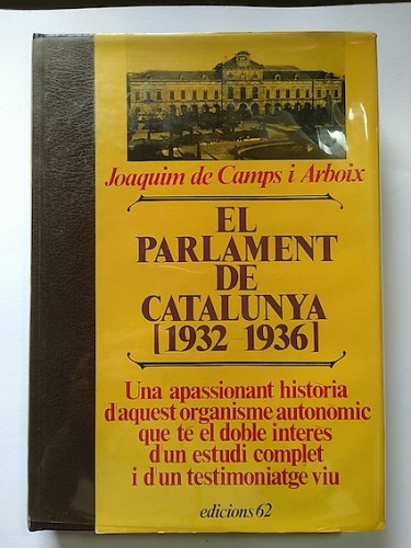 Portada del libro de EL PARLAMENT DE CATALUNYA (1932-1936)
