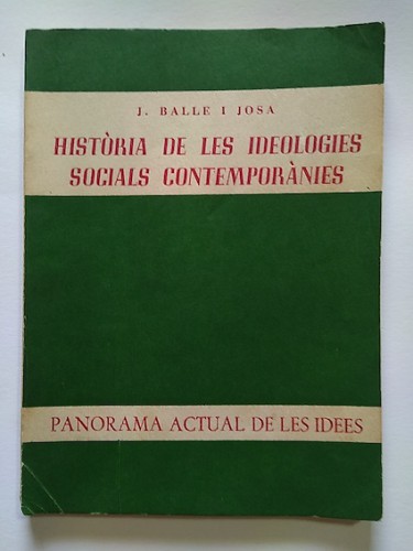 Portada del libro de HISTÒRIA DE LES IDEOLOGIES SOCIALS CONTEMPORÀNIES