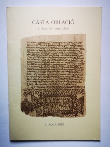 Portada del libro de CASTA OBLACIÓ. P. Barc. Inv. Núm 157ab