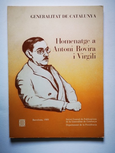 Portada del libro de HOMENATGE A ANTONI ROVIRA I VIRGILI